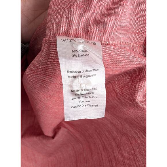 Jachs Shirt Mens Large Red Heritage Chambray Noho Short Sleeve Button-Down NWT - Picture 6 of 10